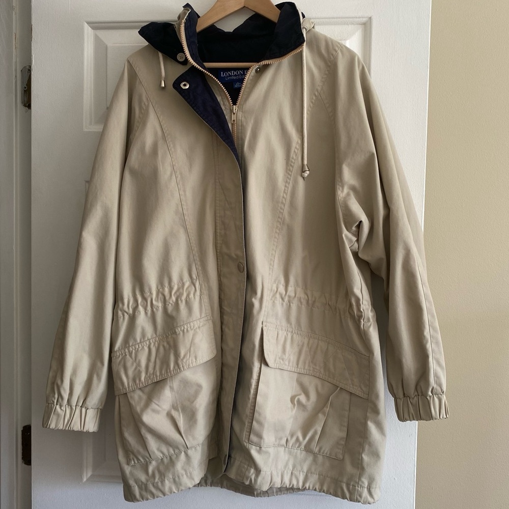London Fog Light Khaki and Blue Jacket | Large